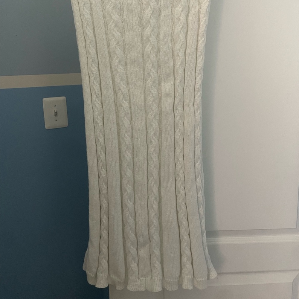 SHEIN White Cable Knit Maxi Skirt